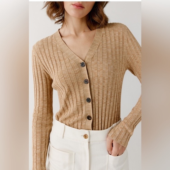 🍁ICICLE Cotton open knit light button up cardigan - Picture 4 of 15